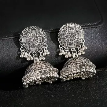 Silver Tassel Jhumka Earrings: Vintage Gypsy Style Guide